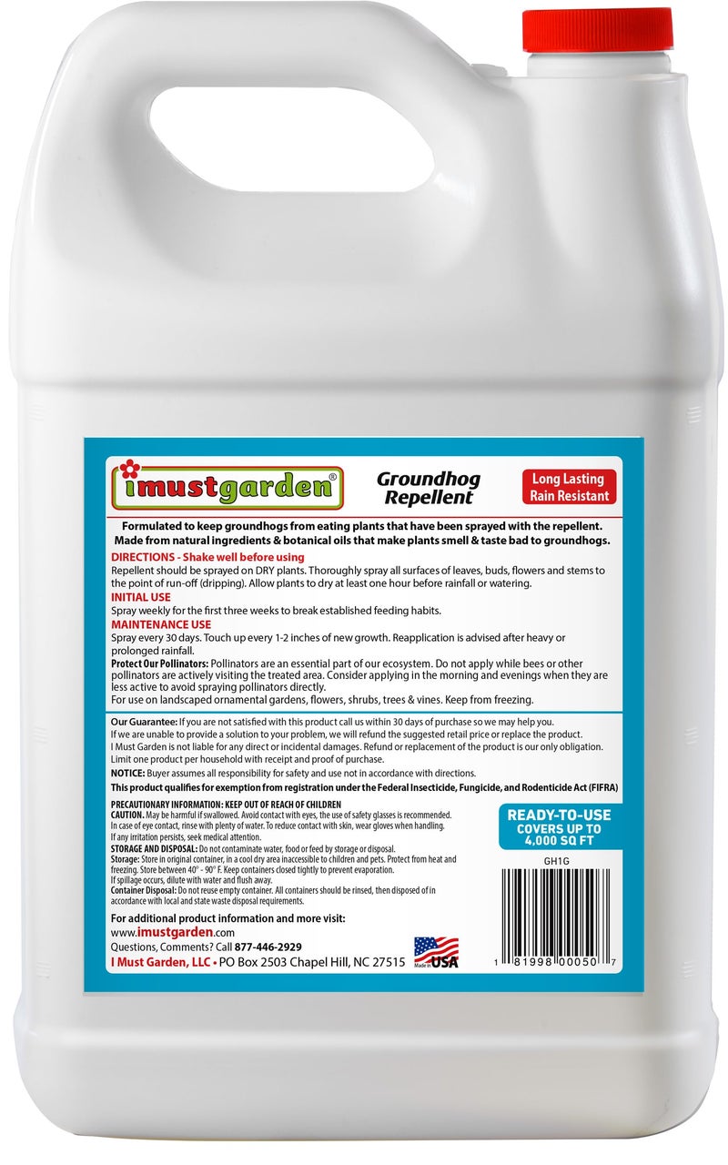 IMUSTGARDEN I Must Garden Groundhog/Woodchuck Repellent 1 Gallon Ready-to-Use Refill: All Natural Spray for Gardens, Plants, and Lawns â€“ Pleasant Scent - Image 2